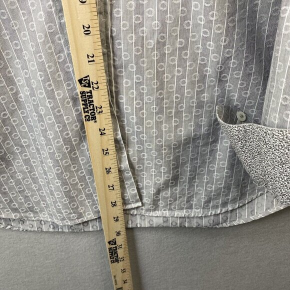 Bugatchi Uomo Dress Shirt Mens‎ 16 1/2 L Button Down 34/35 Shaped Fit Luxury - Picture 5 of 14